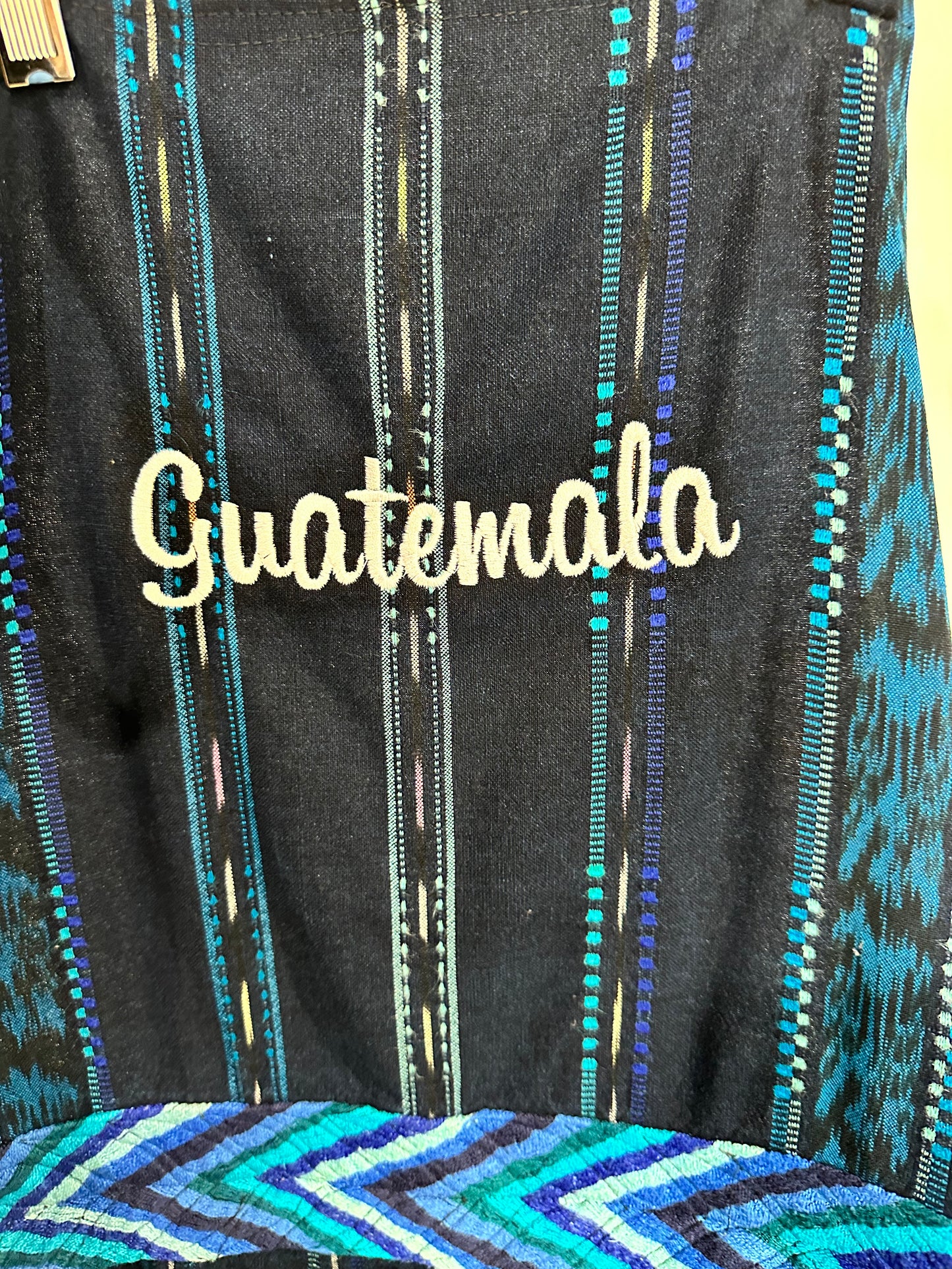 Guatemala Artisan Apron | Blue Floral Pocket