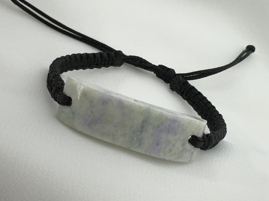 Artisan Guatemalan Lavender Jade & Leather Bracelet