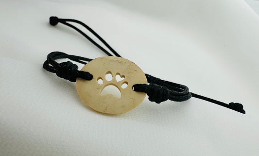 Boho Paw Print Bracelet | Coconut Shell | Handmade Guatemala
