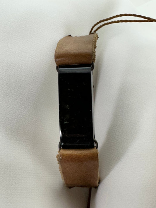 Handmade Guatemalan Black Jade & Leather Strap Bracelet