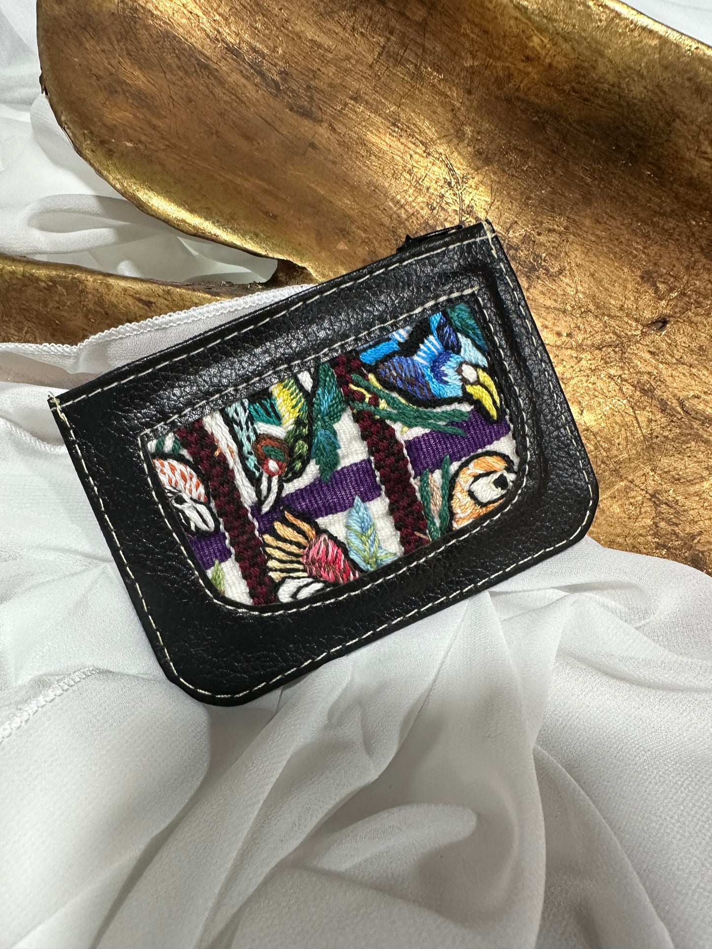Handcrafted Leather Card Holder | Maya Textile Accent