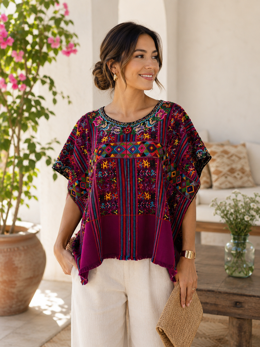 Vintage Handwoven Huipil from Chichicastenango, Guatemala