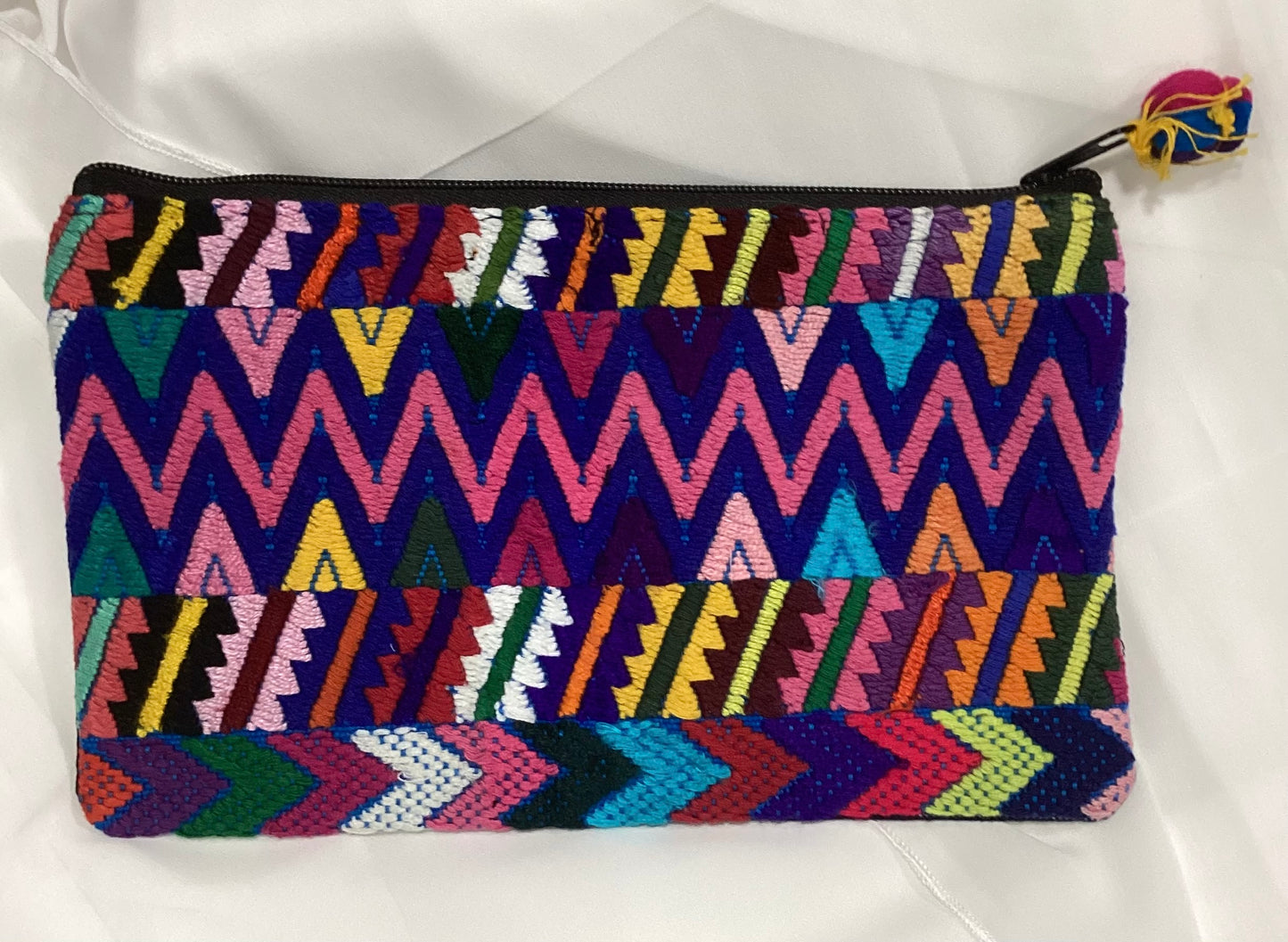 Make up Bag #20 Handwoven Guatemalan Embroidered Cosmetic Bag | Geometric Artisan Clutch