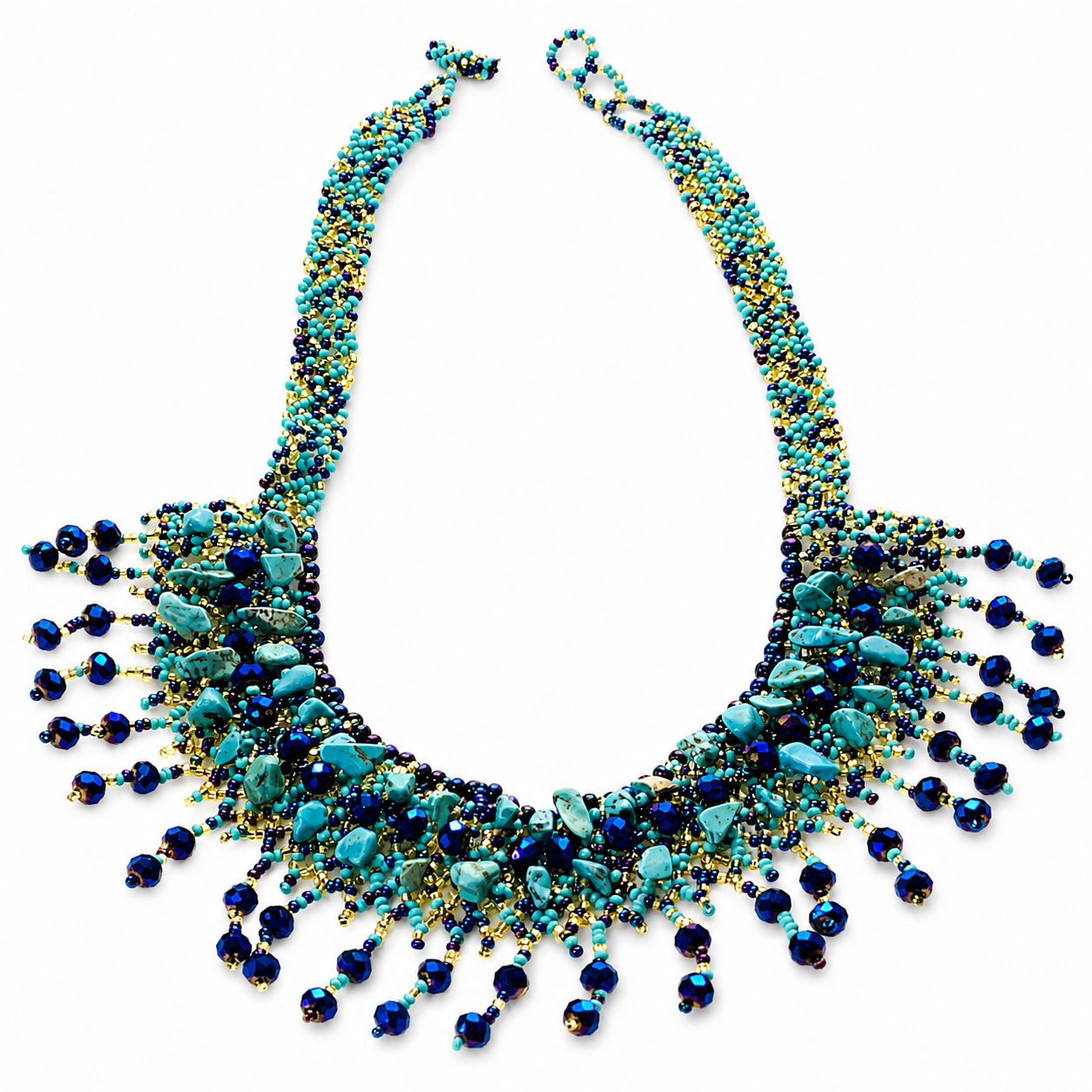 Turquoise & Sapphire Blue Statement Necklace