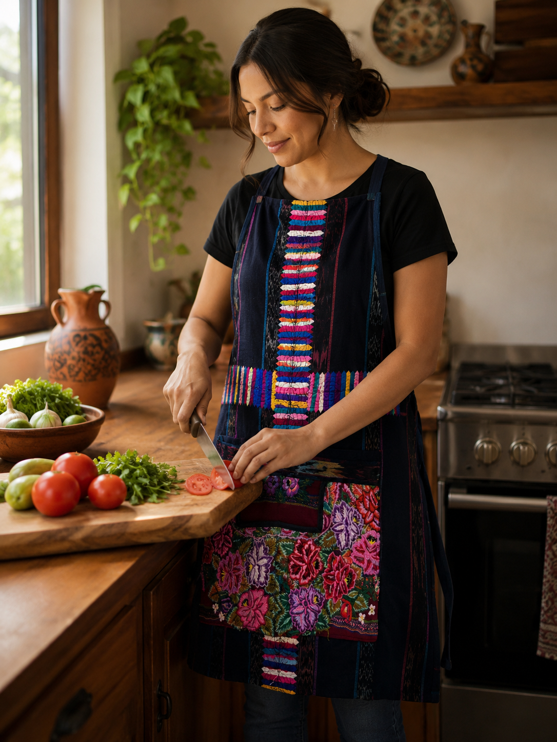 Apron #5 Floral Embroidery