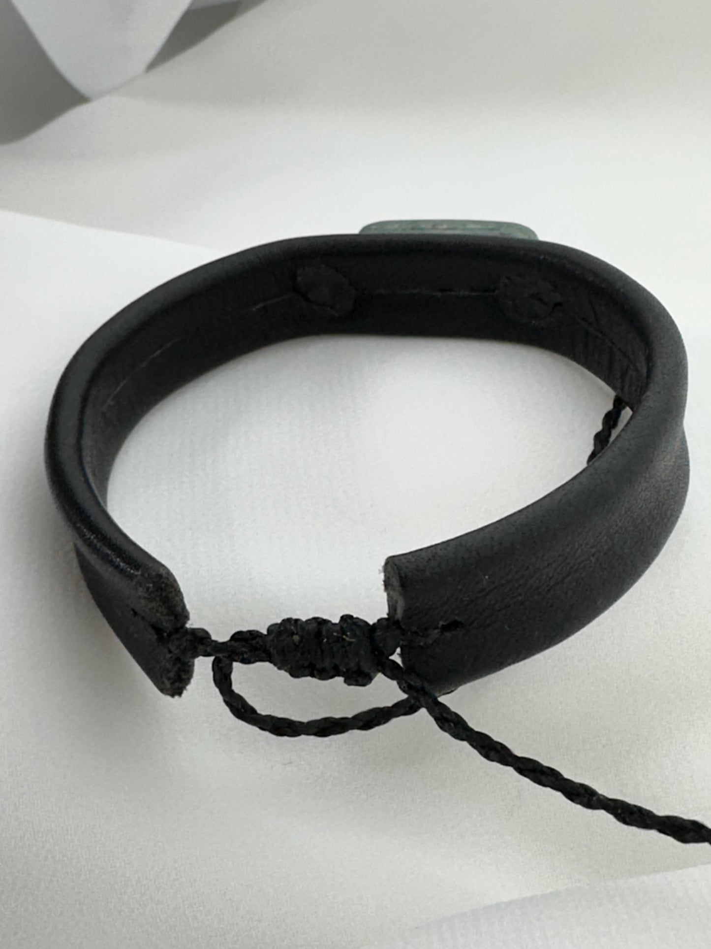 Handmade Guatemalan Green Jade & Brown Leather Strap Bracelet