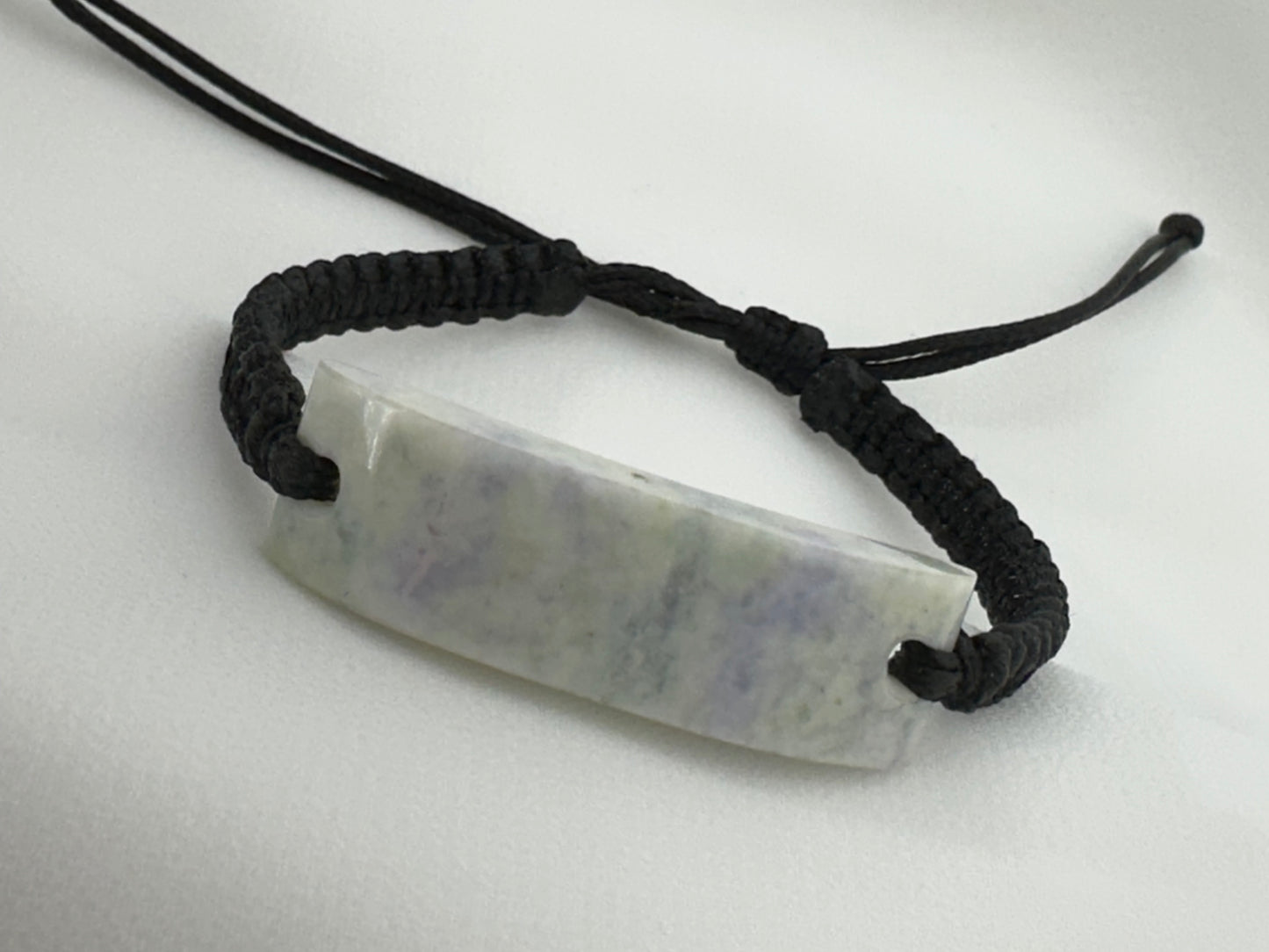 Artisan Guatemalan Lavender Jade & Leather Bracelet