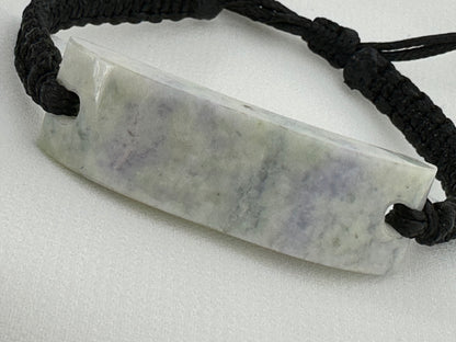 Artisan Guatemalan Lavender Jade & Leather Bracelet