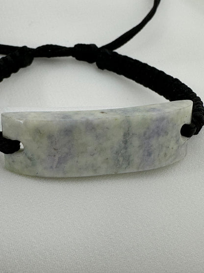 Artisan Guatemalan Lavender Jade & Leather Bracelet