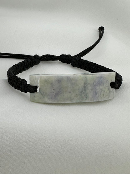 Artisan Guatemalan Lavender Jade & Leather Bracelet