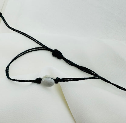 Genuine  Jade Guatemalan Artisan Bracelet Grey Waxed Cord Unisex