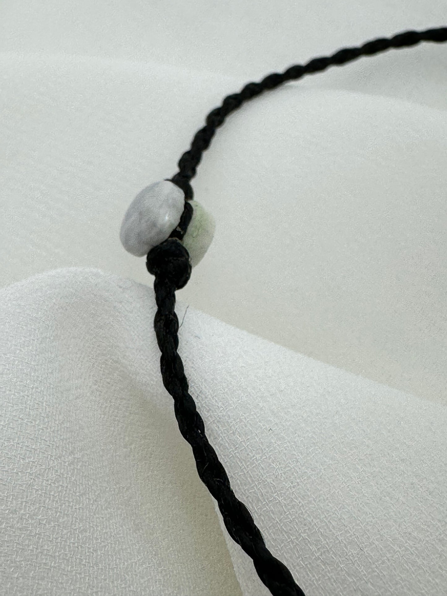 Handmade Guatemalan Lavender Jade Bracelet | Adjustable Black Cord