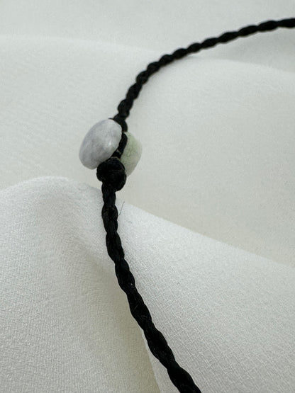 Handmade Guatemalan Lavender Jade Bracelet | Adjustable Black Cord