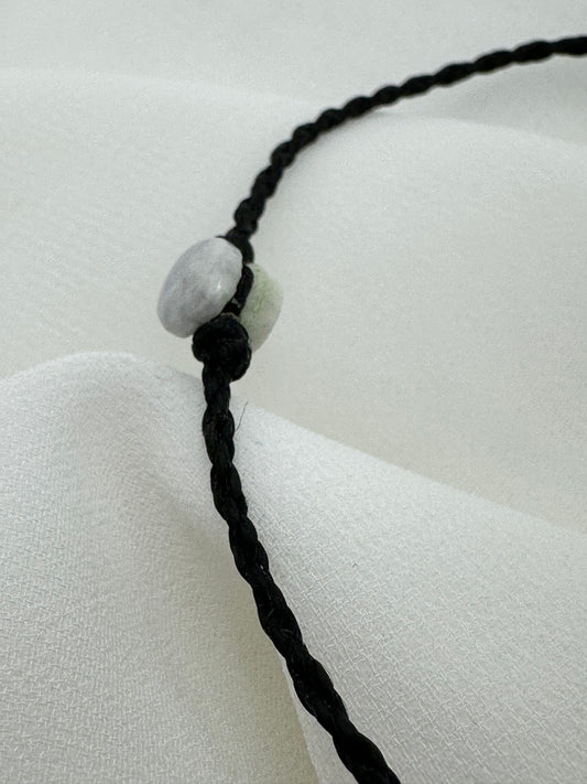 Handmade Guatemalan Lavender Jade Bracelet | Adjustable Black Cord