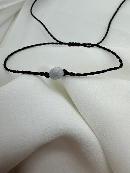 Handmade Guatemalan Lavender Jade Bracelet | Adjustable Black Cord