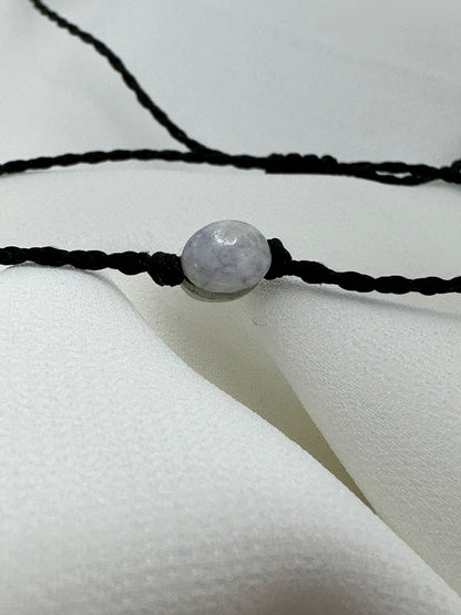 Handmade Guatemalan Lavender Jade Bracelet | Adjustable Black Cord