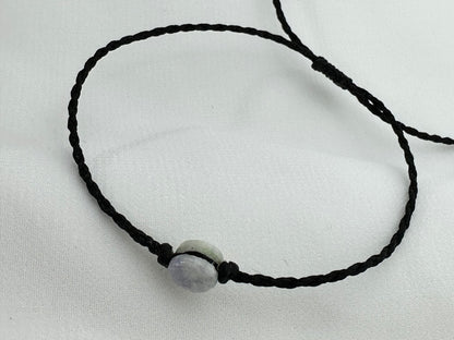 Handmade Guatemalan Lavender Jade Bracelet | Adjustable Black Cord