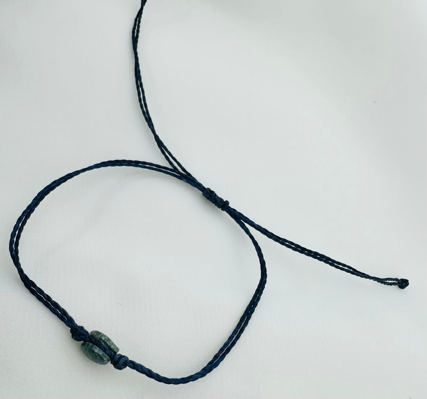 Handmade Guatemalan Green Jade Bracelet | Bead Navy Blue Cord Artisan Made