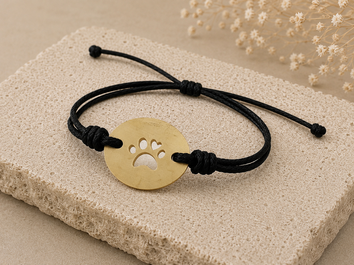 Boho Paw Print Bracelet | Coconut Shell | Handmade Guatemala
