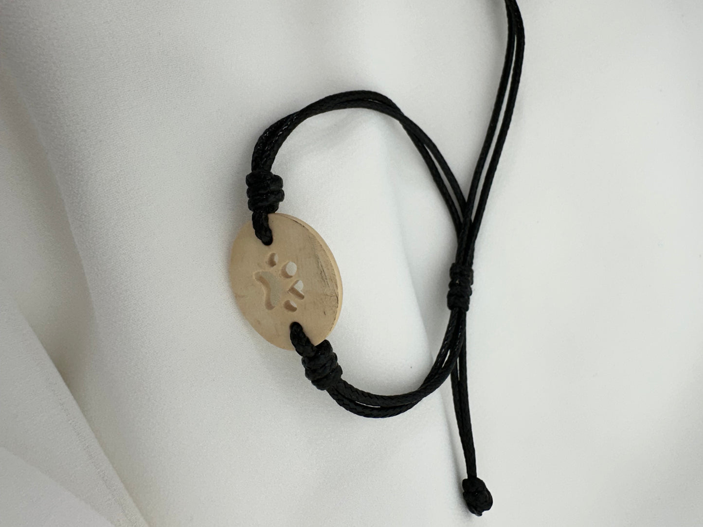 Boho Paw Print Bracelet | Coconut Shell | Handmade Guatemala