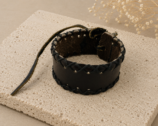 Boho Leather Cuff Bracelet | Handmade Guatemala