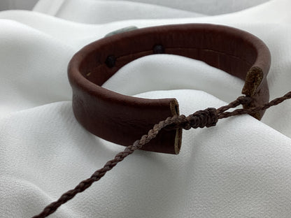Leather & Jade Cuff Bracelet