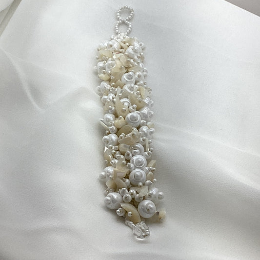 Handcrafted White Seed Bead Bracelet