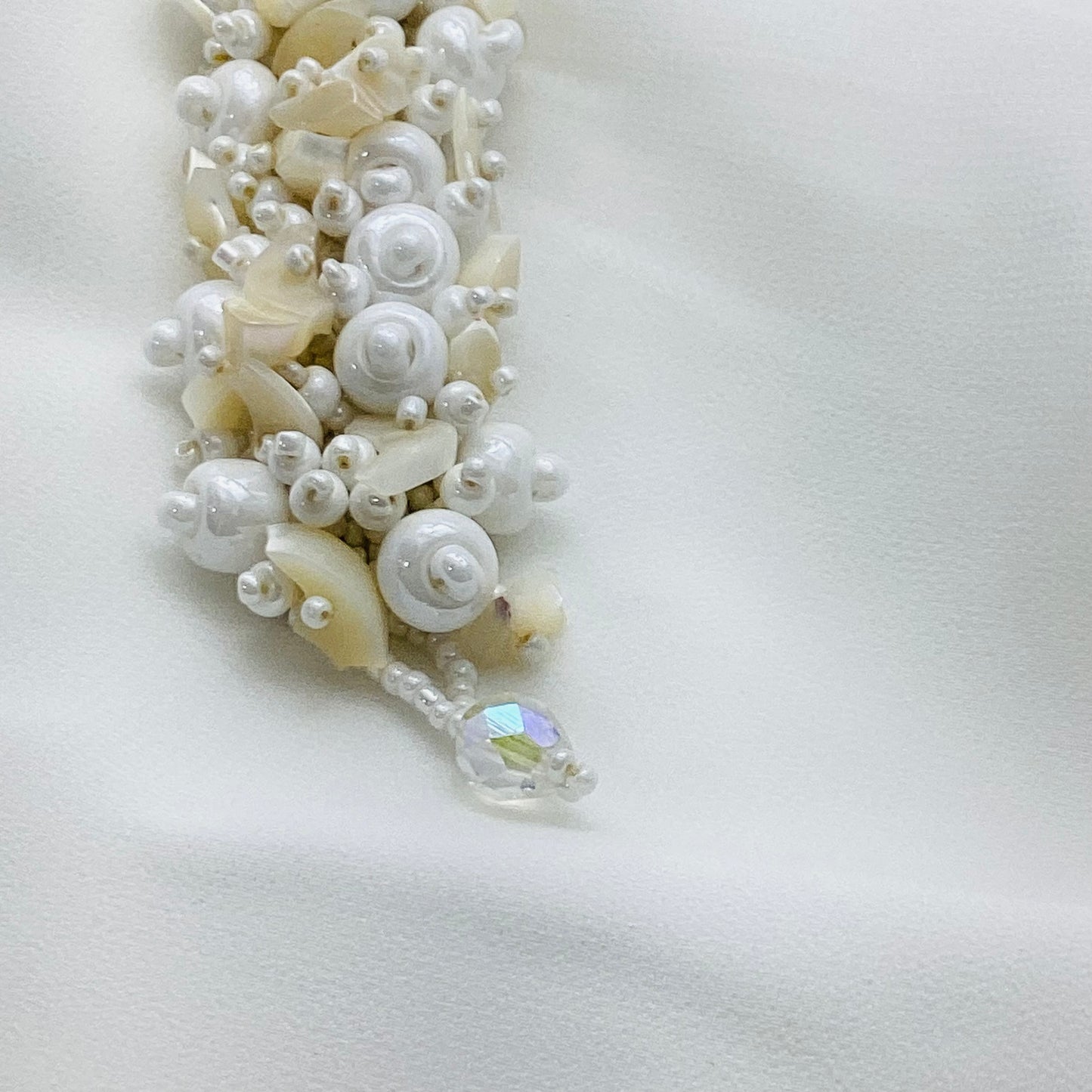Handcrafted White Seed Bead Bracelet