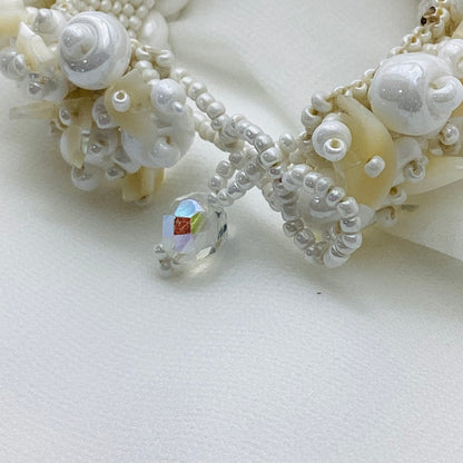 Handcrafted White Seed Bead Bracelet