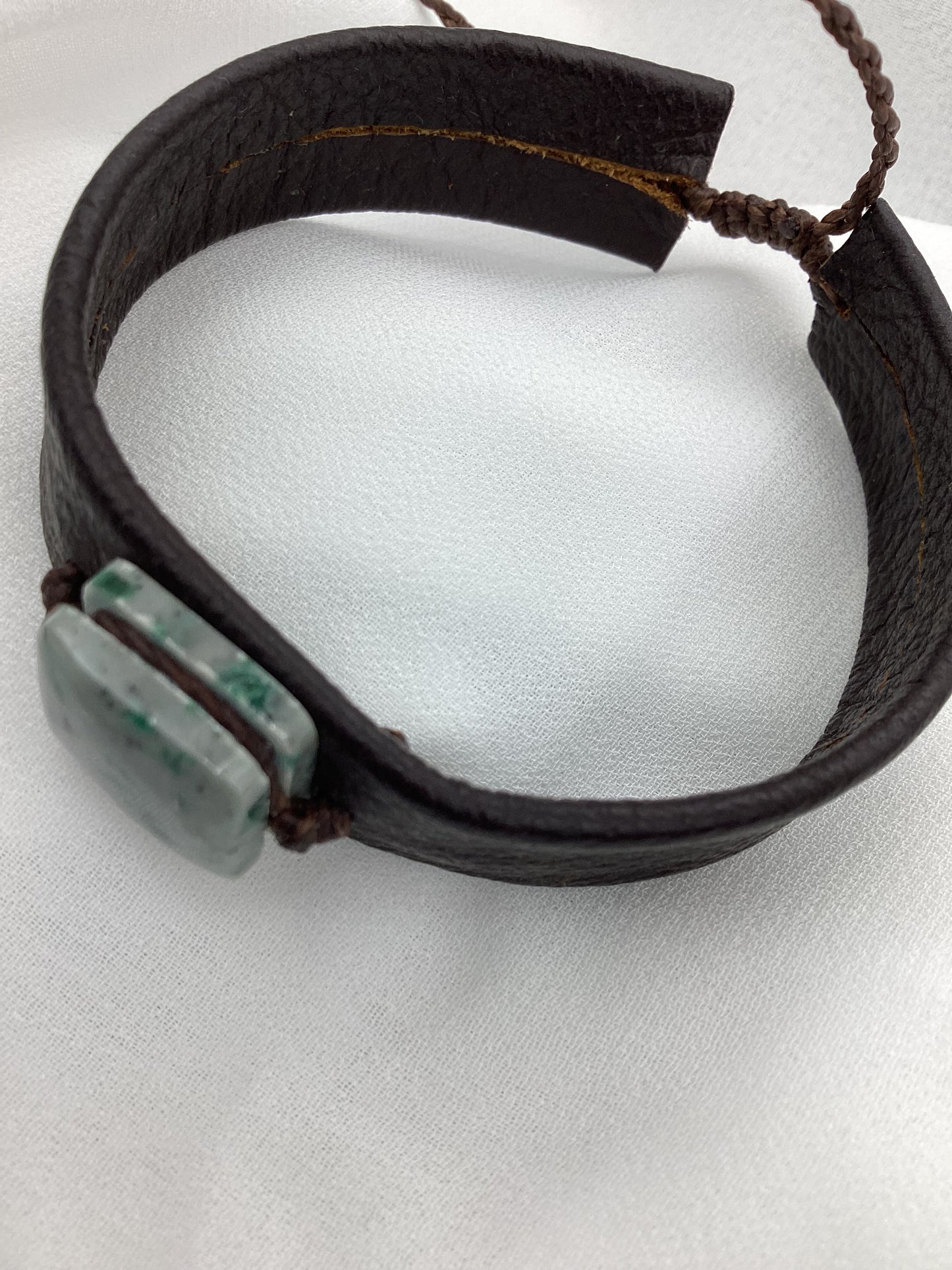 Jade & Leather Artisan Bracelet