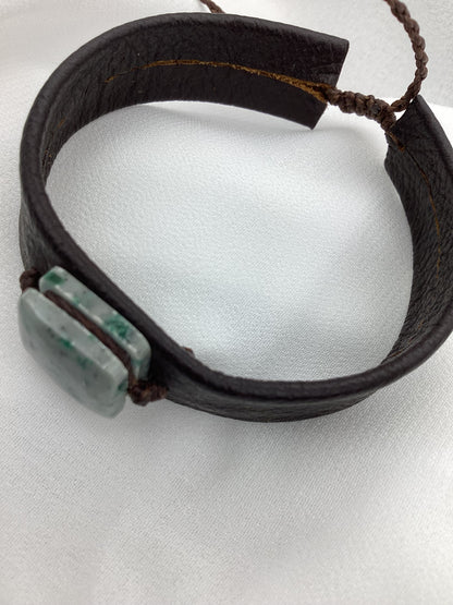 Jade & Leather Artisan Bracelet