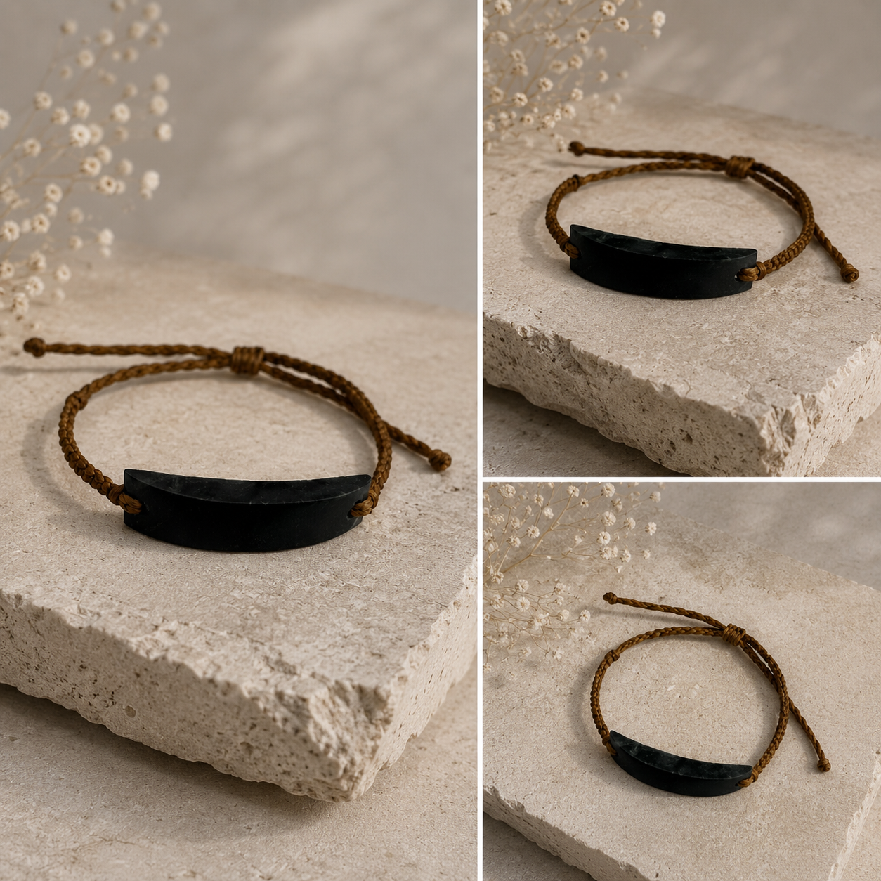 Guatemalan Black Jade Adjustable Bracelet
