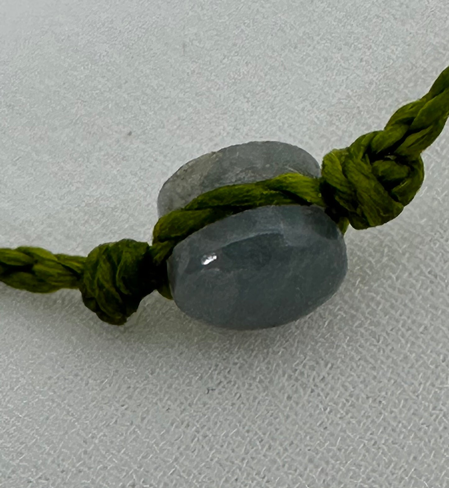 Dainty Guatemalan Blue Gray Jade Bead Stacking Bracelet