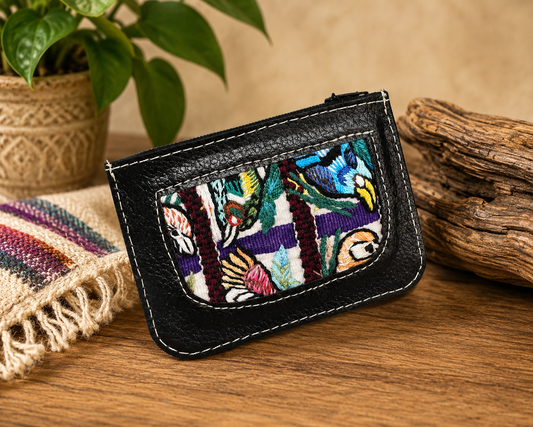 Handcrafted Leather Card Holder | Maya Textile Accent