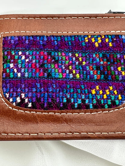 Handcrafted Leather & Maya Textile Card Holder