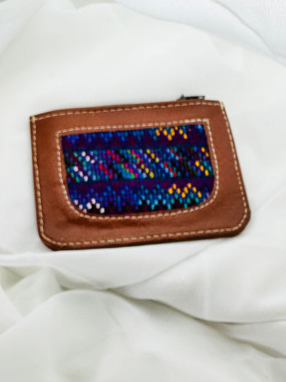 Handcrafted Leather & Maya Textile Card Holder