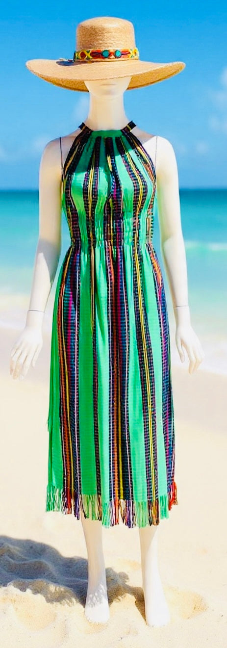 Handmade 100% Cotton Guatemalan Artisan Dress | Lightweight Resort Dress with Handwoven Detail