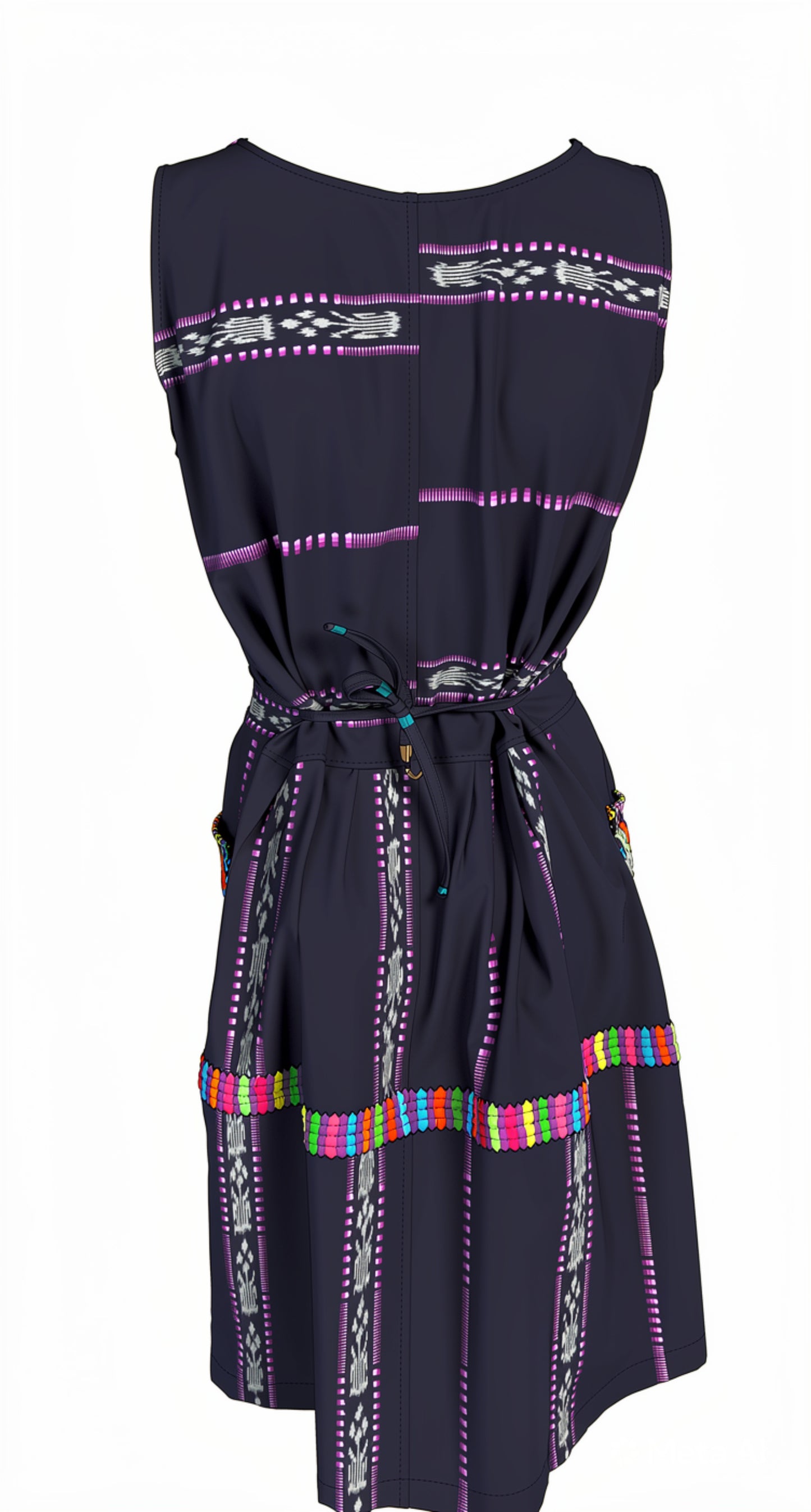 Handwoven Guatemalan Artisan Cotton Dress | Size S