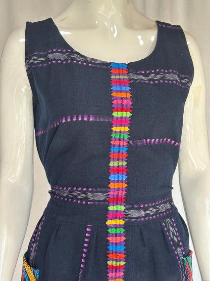 Handwoven Guatemalan Artisan Cotton Dress | Size S