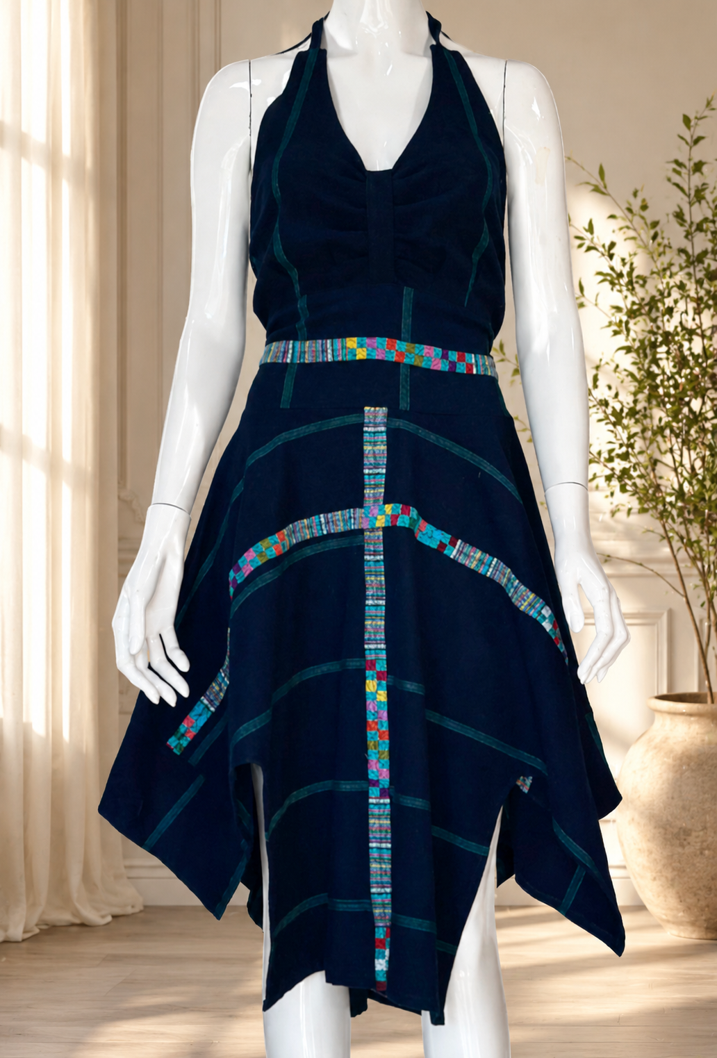 Handcrafted Atitlan Cotton Dress | One of a Kind Guatemalan Artisan Fashion