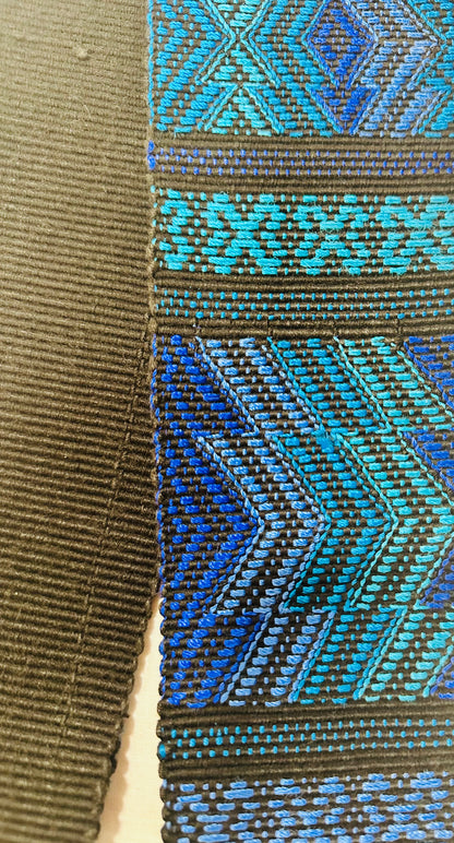 Vintage Handwoven Blue Guatemalan Faja (Traditional Belt/Sash)