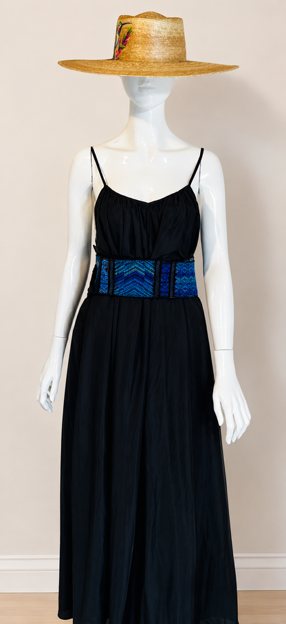 Vintage Handwoven Blue Guatemalan Faja (Traditional Belt/Sash)