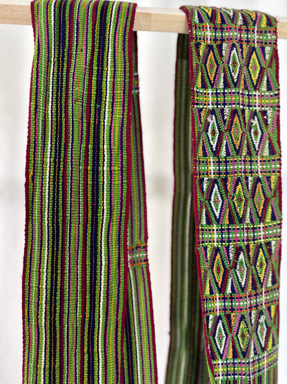 Handwoven Guatemalan Faja with Pom Poms | Artisan Waist Belt