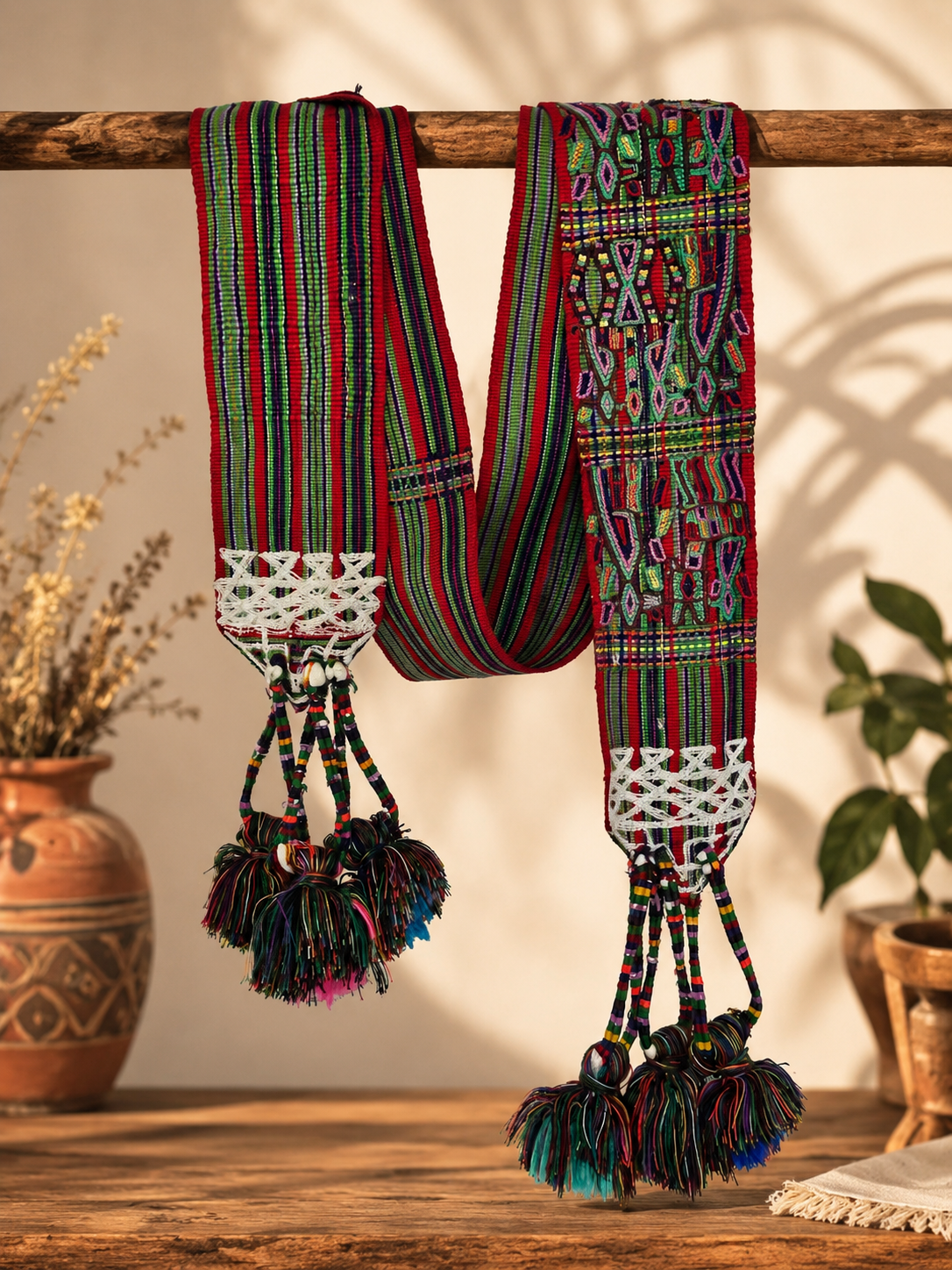 Vintage Ceremonial Mayan Faja from the Nebaj Region of Guatemala