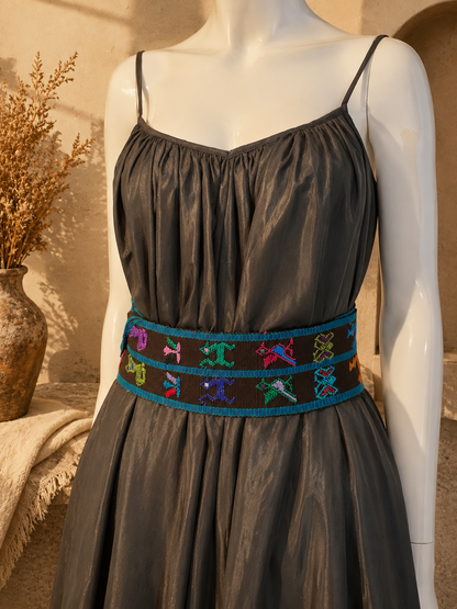 Handwoven Guatemalan Faja with Multicolor Maya Motifs | Artisan Belt