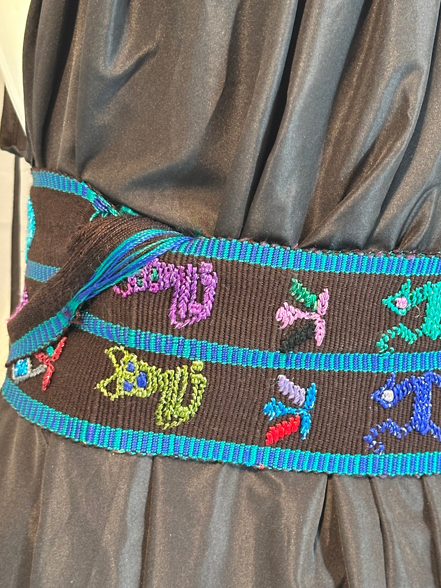 Handwoven Guatemalan Faja with Multicolor Maya Motifs | Artisan Belt