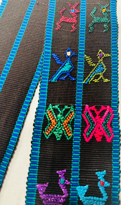 Handwoven Guatemalan Faja with Multicolor Maya Motifs | Artisan Belt