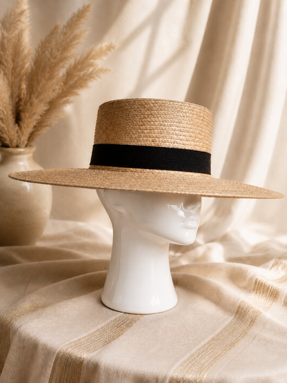Classic Wide Brim Straw Hat | Minimalist Boho Luxe Sun Hat