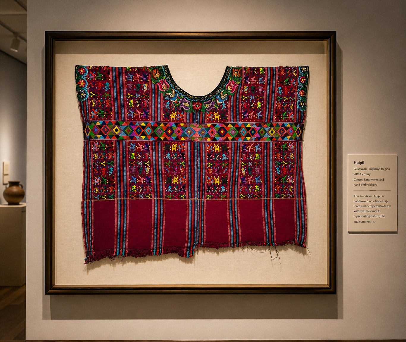 Vintage Handwoven Huipil from Chichicastenango, Guatemala
