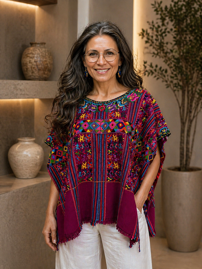 Vintage Handwoven Huipil from Chichicastenango, Guatemala